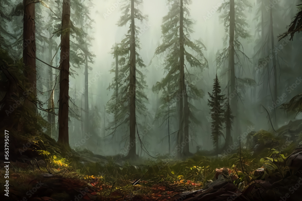 Fototapeta premium gran busque con muchos arboles