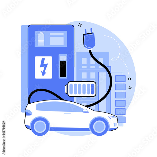 Charging station abstract concept vector illustration.