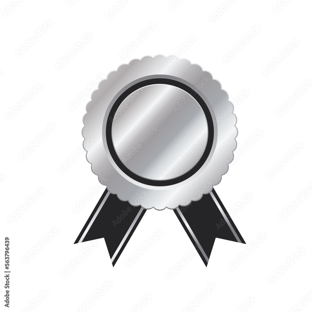 Silver Badges and Labels, Stamps Luxury chrome seals. Vector design elements.