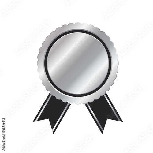 Silver Badges and Labels, Stamps Luxury chrome seals. Vector design elements.