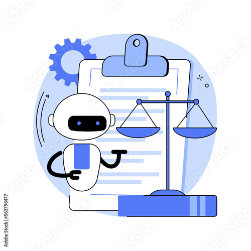 Artificial intelligence regulations abstract concept vector illustration.
