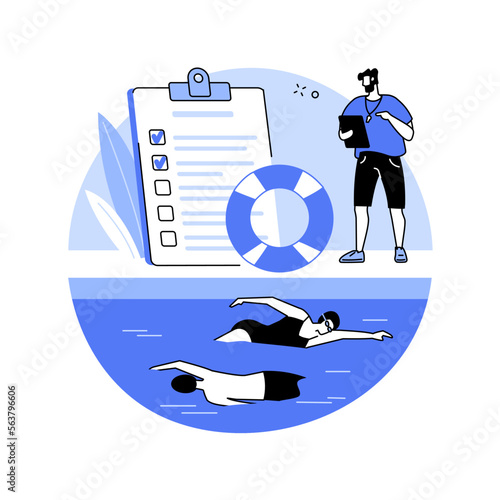 Swimming and lifesaving classes abstract concept vector illustration.