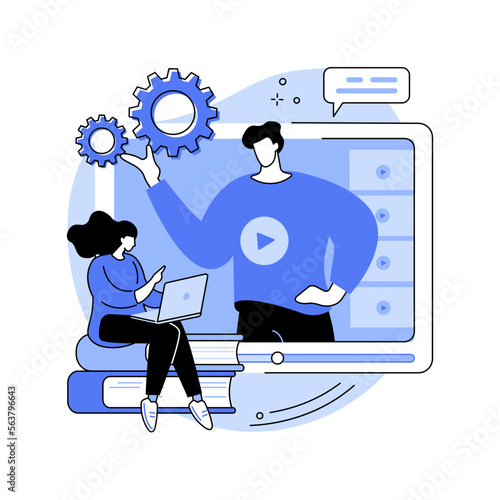 How-to videos abstract concept vector illustration.