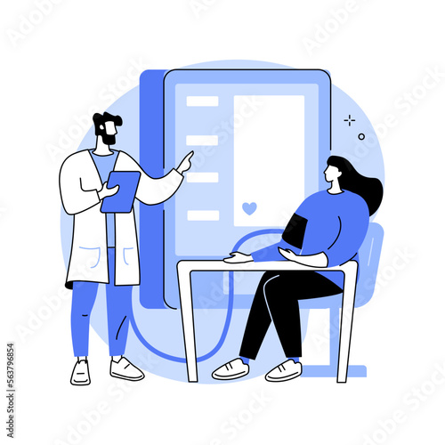 Blood pressure screening abstract concept vector illustration.