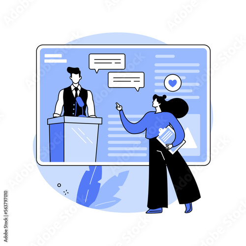 Public speakers profiles abstract concept vector illustration.