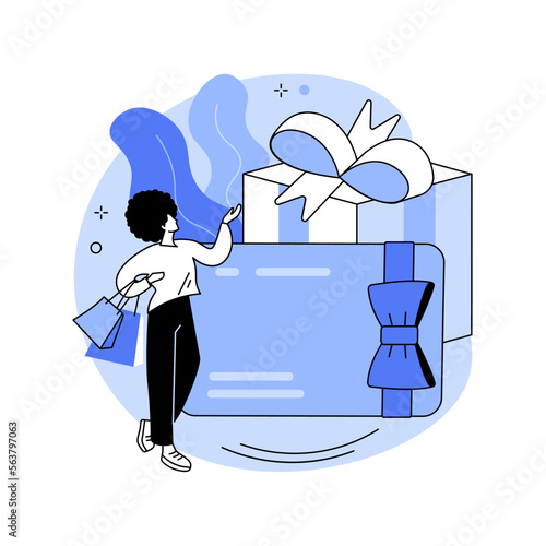 Gift card abstract concept vector illustration.