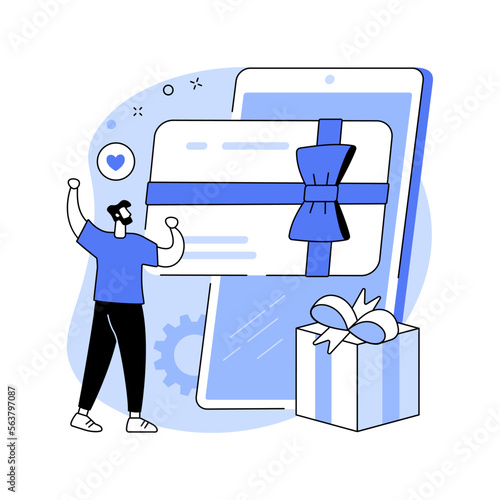 Digital gift card abstract concept vector illustration.