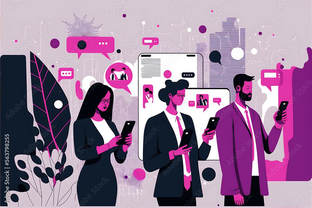 fuchsia Flat vector illustration Group people use mobile application connection to business concept
fuchsia Flat vector illustration Group people use mobile application connection to business concept