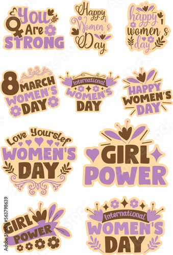 Women's Day Stickers bundle © Sabina