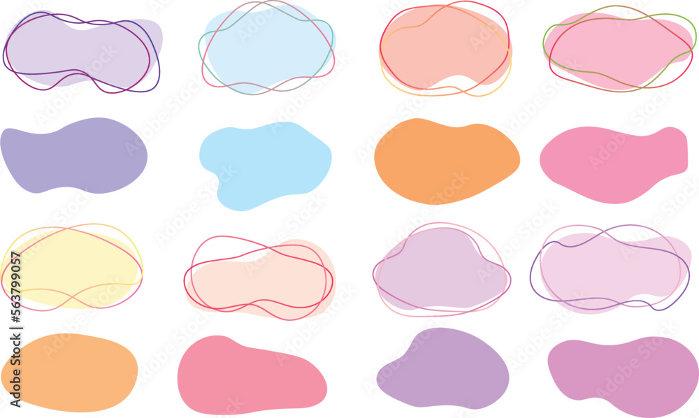 set of colorful stickers frame