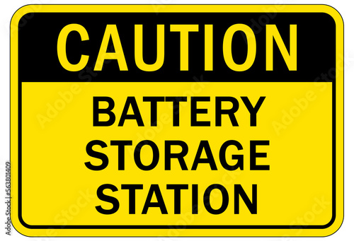 Battery storage sign and labels