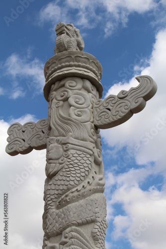 stone pillar, Edmonton, Alberta © Michael Mamoon