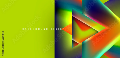 Abstract bakground with overlapping triangles and fluid gradients for covers, templates, flyers, placards, brochures, banners