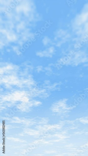 青空に雲が流れる縦型の4kループアニメーション動画素材