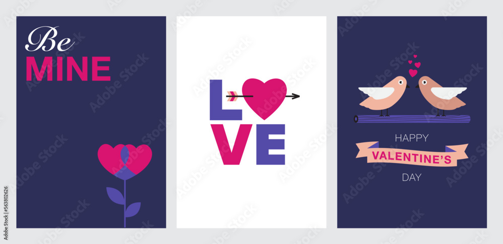 Valentines day minimal poster, happy valentines days background illustration, valentines greeting poster