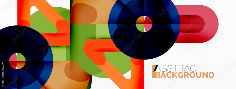 Obraz premium Creative geometric wallpaper. Circles, lines background. Business template for wallpaper, banner, background or landing