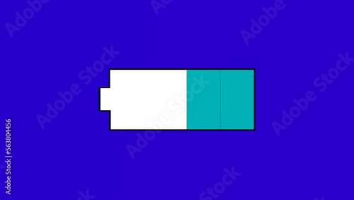 Battery charge icon on indigo color background. illustration. Green energy. Charge icon.