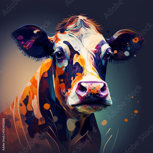 ox, cow, zodiac animal set, Chinese zodiac, Astrological signs, abstract horoscope. Chinese new year animals, cow, ox by Generative AI