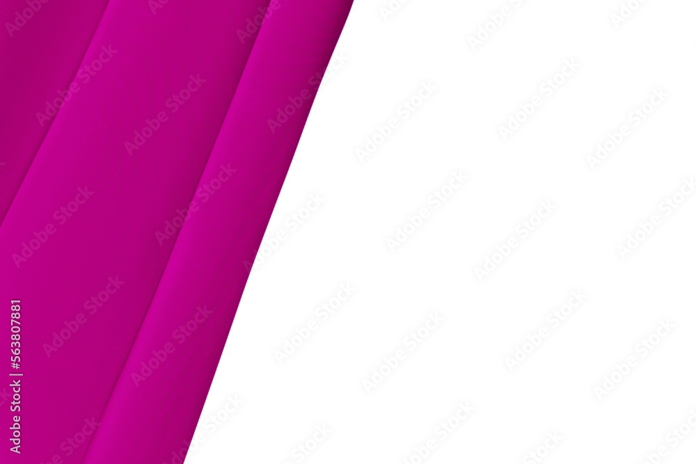 Pink silk textile background, with copy space, violet silk drape isolated on white Pink silk textile background, with copy space, violet silk drape isolated on white