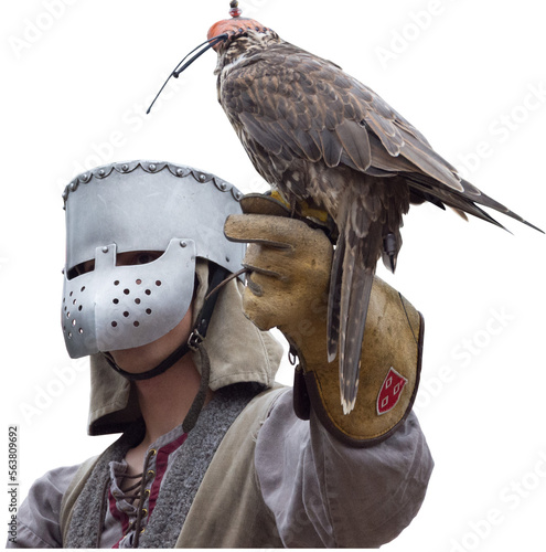 Quadro em tela Isolated PNG cutout of a falconer on a transparent background, ideal for photoba