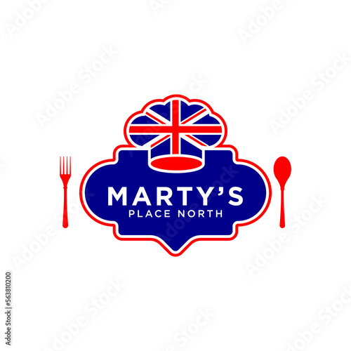 english restaurant logo template, suitable for restaurants and the like vector eps format