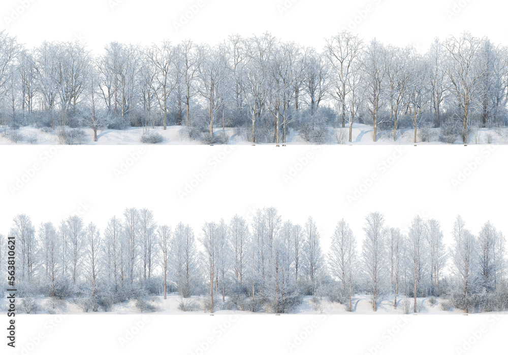 3D render forests and nature during winter 3D render forests and nature during winter