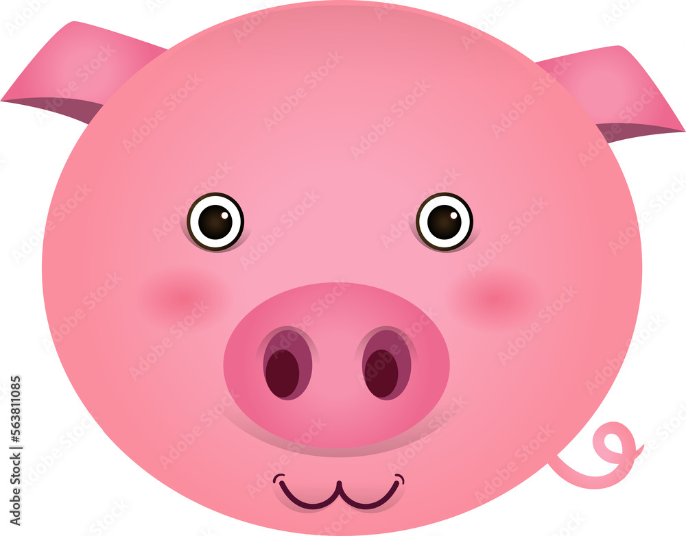 Cute pig head illustartion Cute pig head illustartion