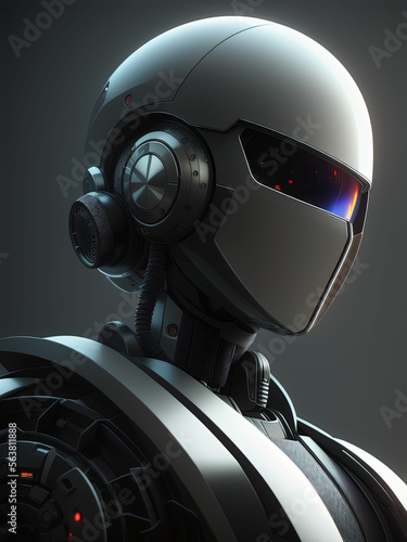 Cool robot Artificial man. Generative AI