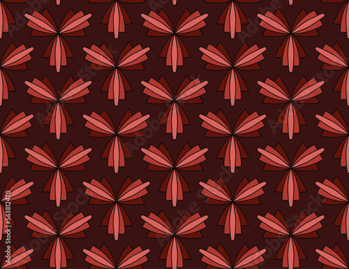 Geometric ethnic pattern seamless flower color oriental. seamless pattern. Design for fabric, curtain,red background, carpet, wallpaper, clothing, wrapping, Batik, fabric,Vector illustration.