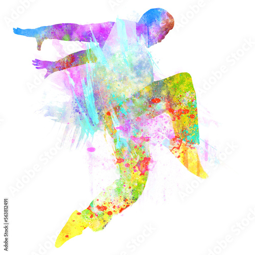 Watercolor Dancer drawing, silhouette of a dancing person, Watercolor dancing man, Tansparent PNG, Hiphop dance