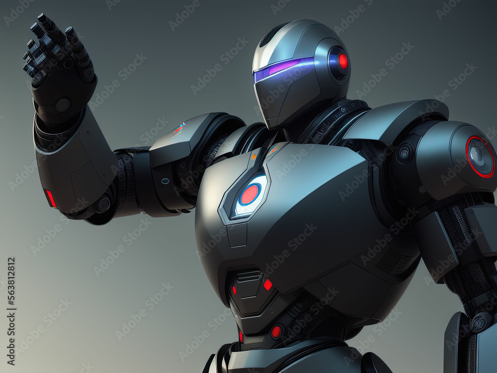 Cool robot Artificial man. Generative AI Cool robot Artificial man. Generative AI