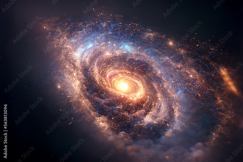 realistic abstract graphic design of the galaxy universe