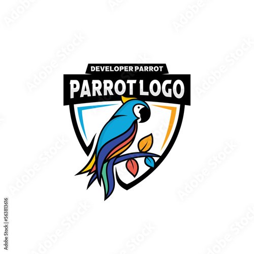 Vector parrot logo design vector template
