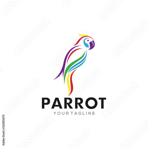 Vector parrot logo design vector template