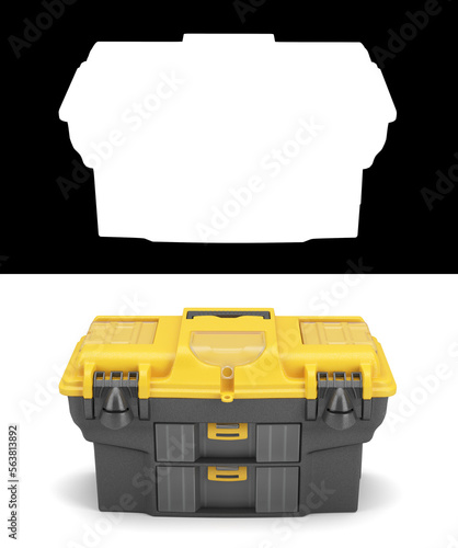 closed professionsl tools case 3d render on white with alpha
