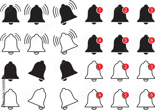 set of notification bell