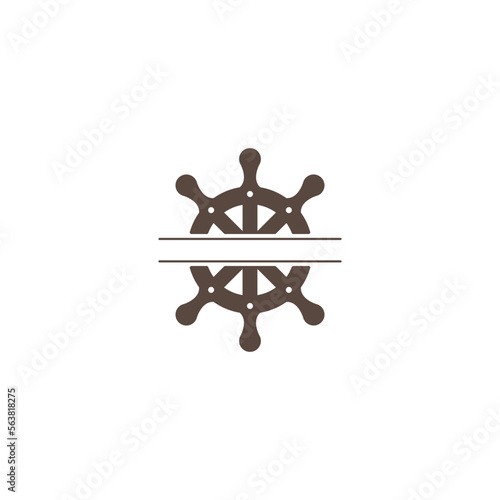 Ship rudder drawing illustration. Rudder icon.