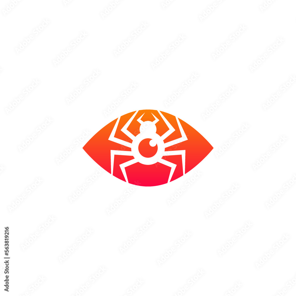 Eye combination with spider. Logo design. Eye combination with spider. Logo design.