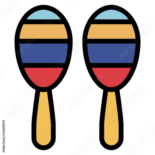 maraca filled outline icon style