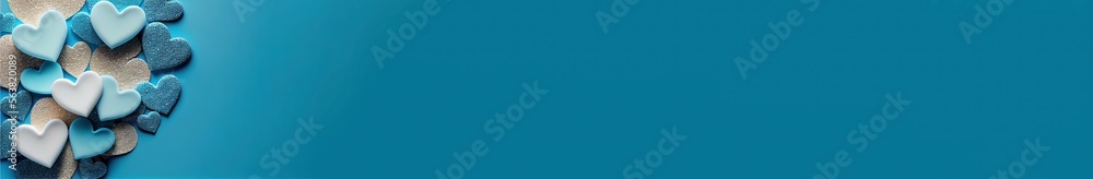 Fototapeta premium blue, heart, love, valentine, card, day, background, banner,