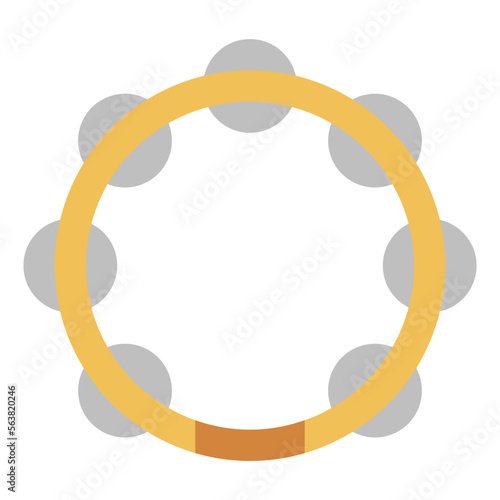 tambourine flat icon style