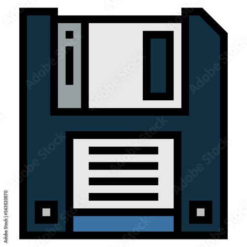floppy disk filled outline icon style