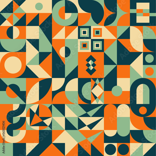 Mid-Century Abstract Vector Pattern in retro style.