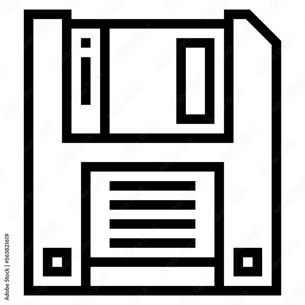floppy disk line icon style floppy disk line icon style