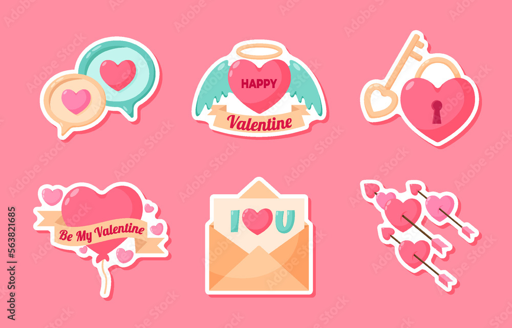 Happy Valentine Sticker Set Happy Valentine Sticker Set