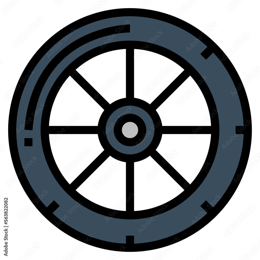 Obraz premium wheel filled outline icon style