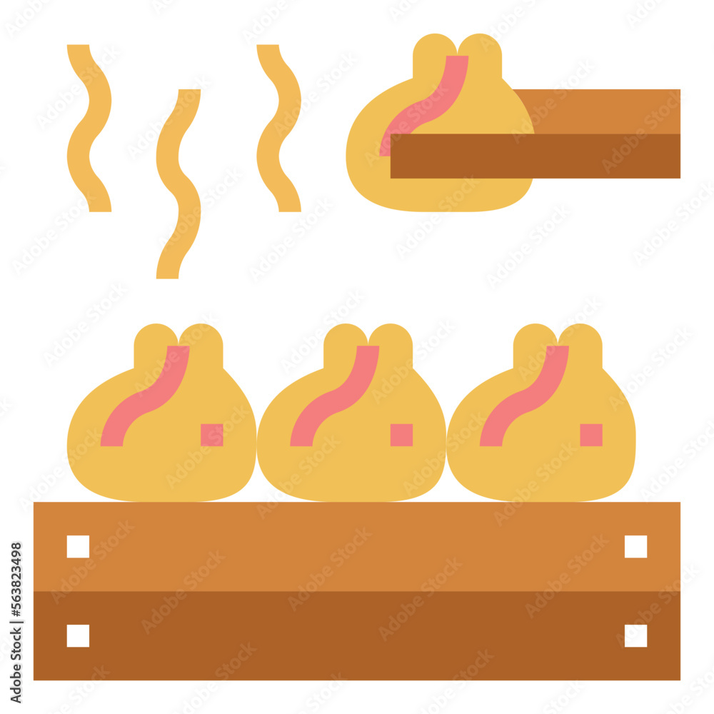 dumpling flat icon style dumpling flat icon style