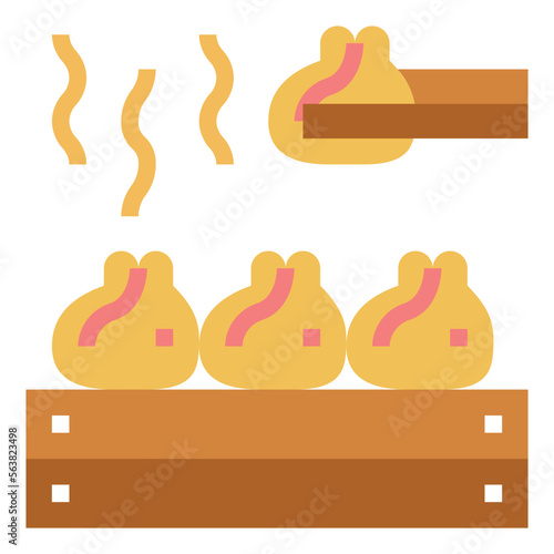 dumpling flat icon style