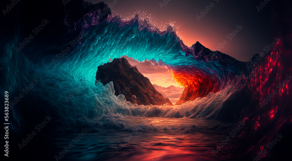 colorful background of paint water wave