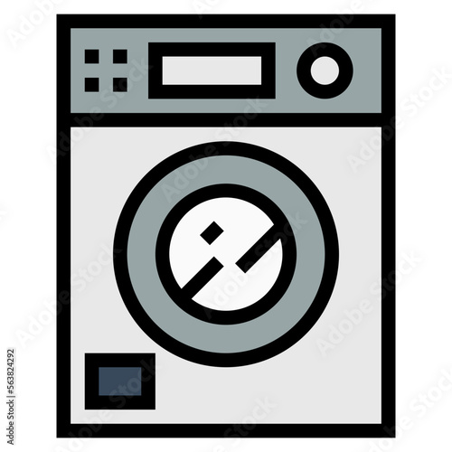 washing machine filled outline icon style